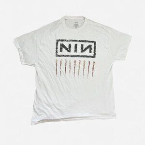 Nine Inch Nails downward spiral unisex oversized band white tshirt